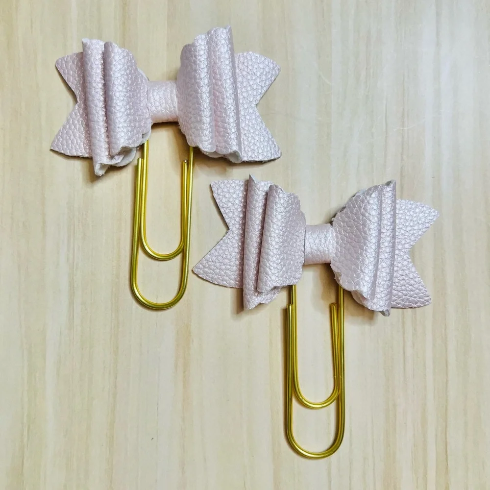 Happy planner Bow paper clips Jumbo size 2 pcs pink blush
